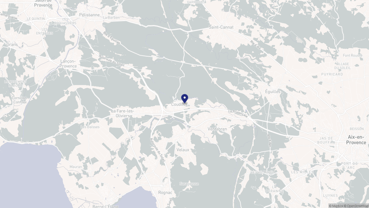 Aperçu cartographique de Coudoux, centré sur la commune