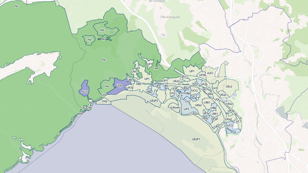 Aperçu cartographique de Marseille 16e Arrondissement, centré sur la commune