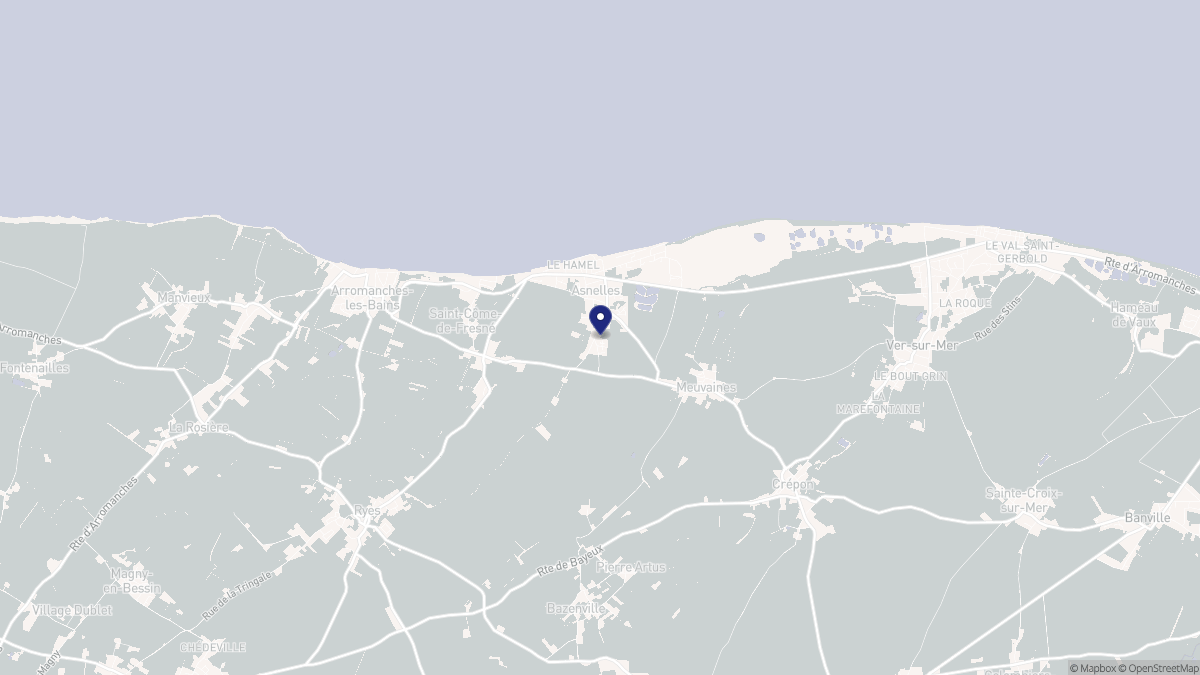 Aperçu cartographique de Asnelles, centré sur la commune