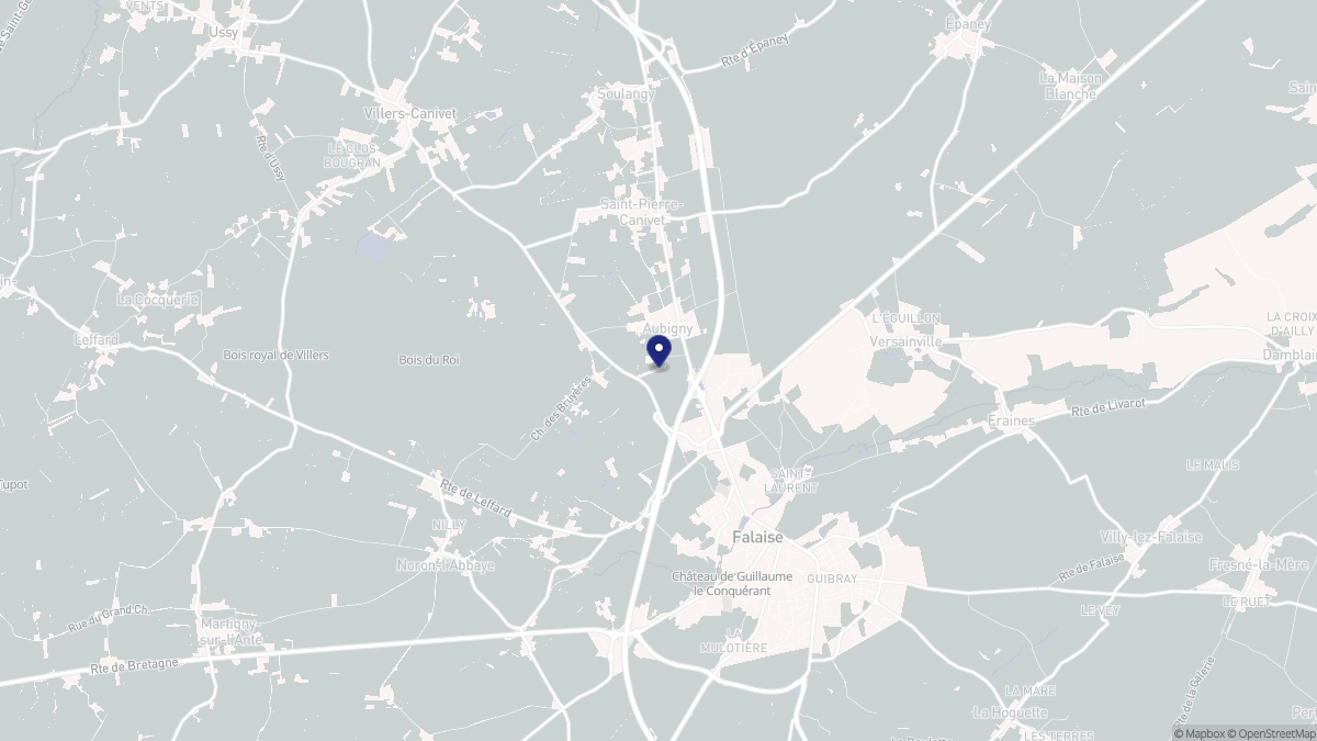Aperçu cartographique de Aubigny, centré sur la commune