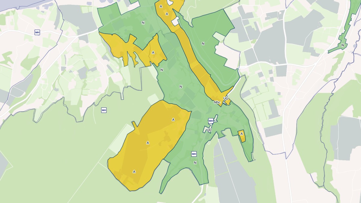 Aperçu cartographique de Barneville-la-Bertran, centré sur la commune