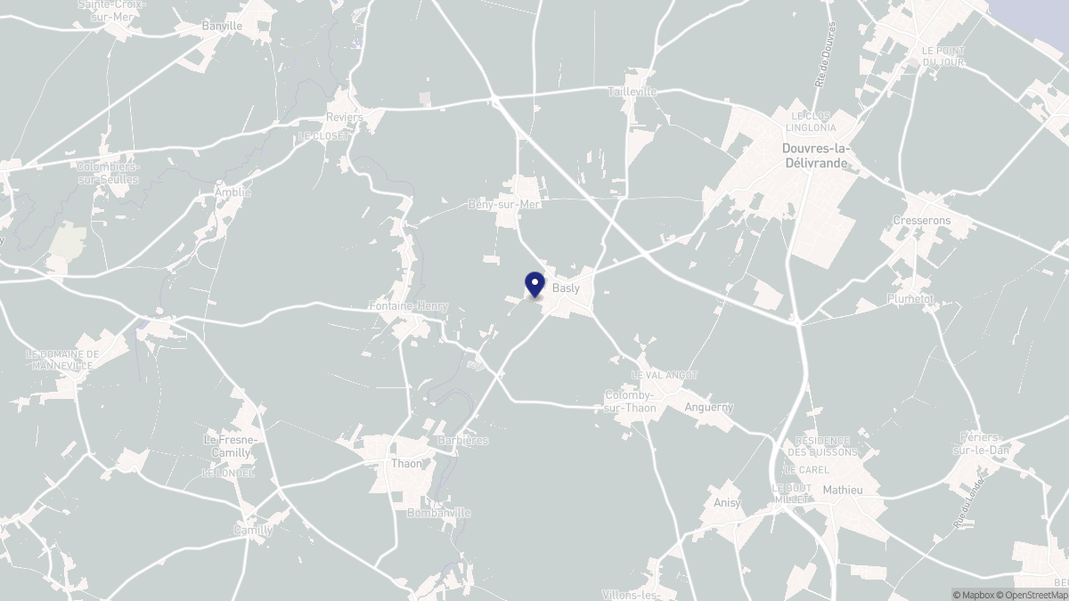 Aperçu cartographique de Basly, centré sur la commune