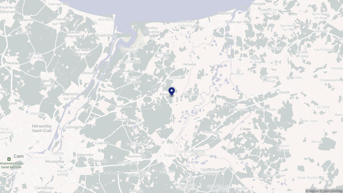 Aperçu cartographique de Bavent, centré sur la commune