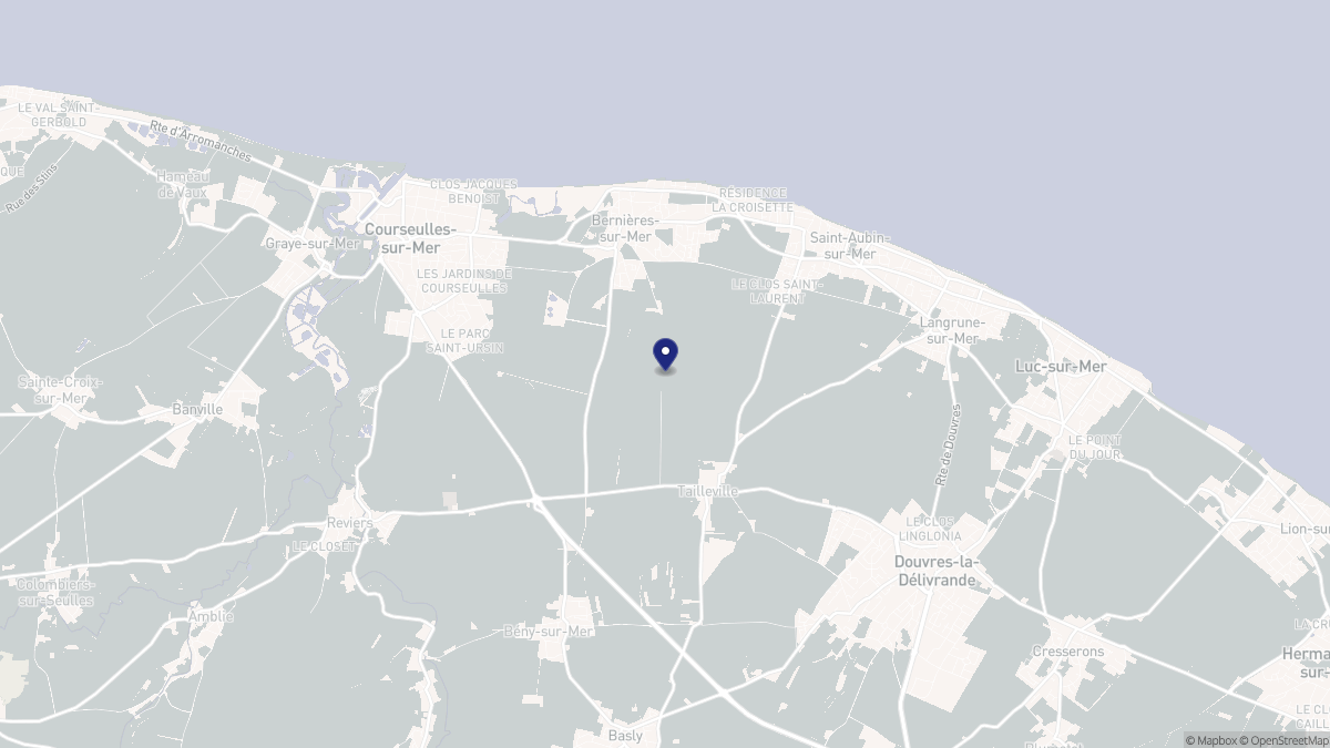 Aperçu cartographique de Bernières-sur-Mer, centré sur la commune