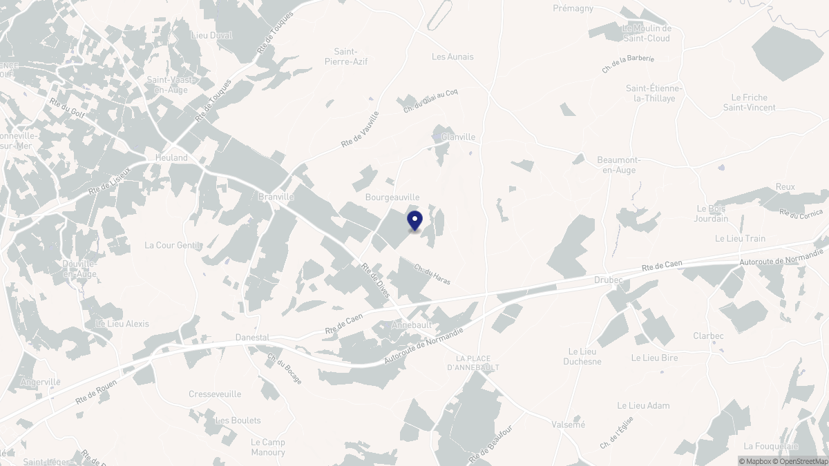 Aperçu cartographique de Bourgeauville, centré sur la commune