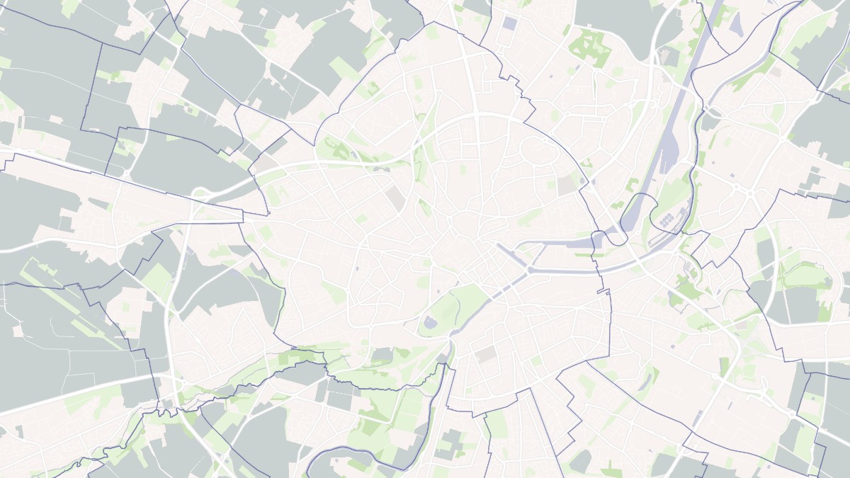 Aperçu cartographique de Caen, centré sur la commune