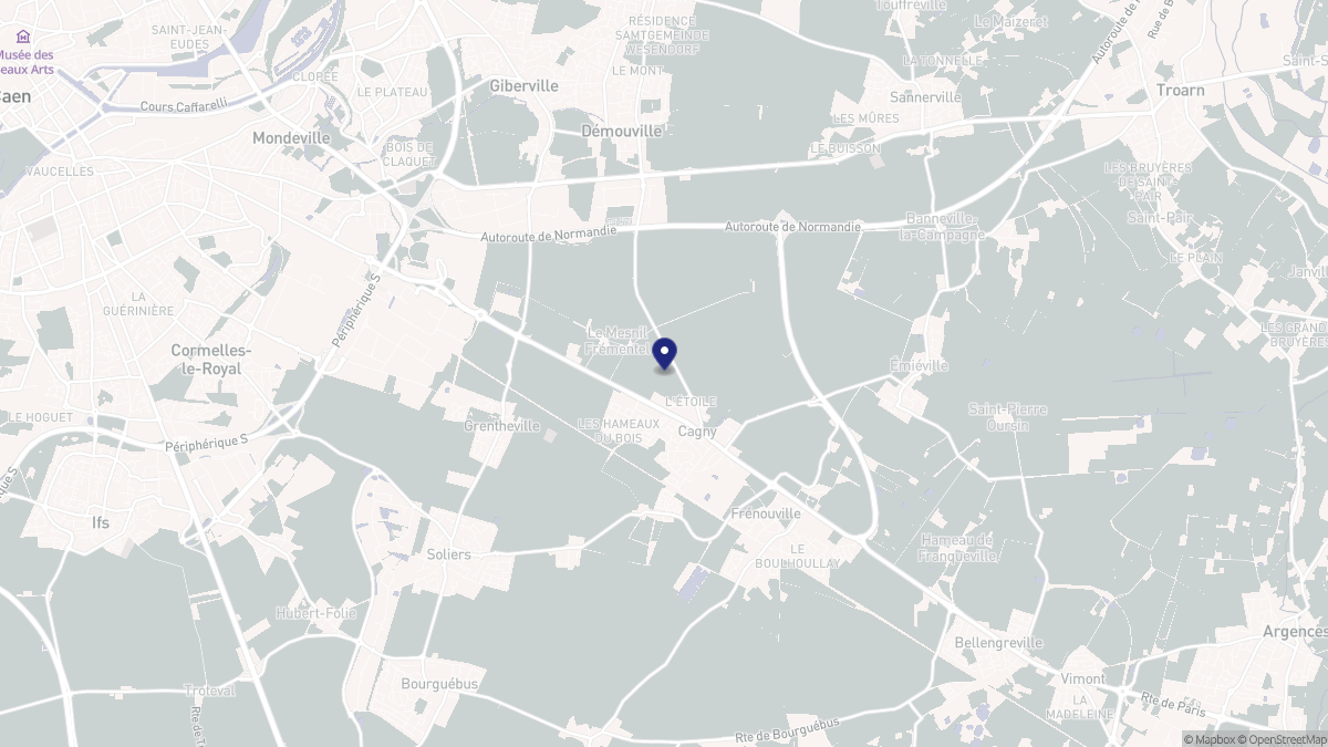 Aperçu cartographique de Cagny, centré sur la commune
