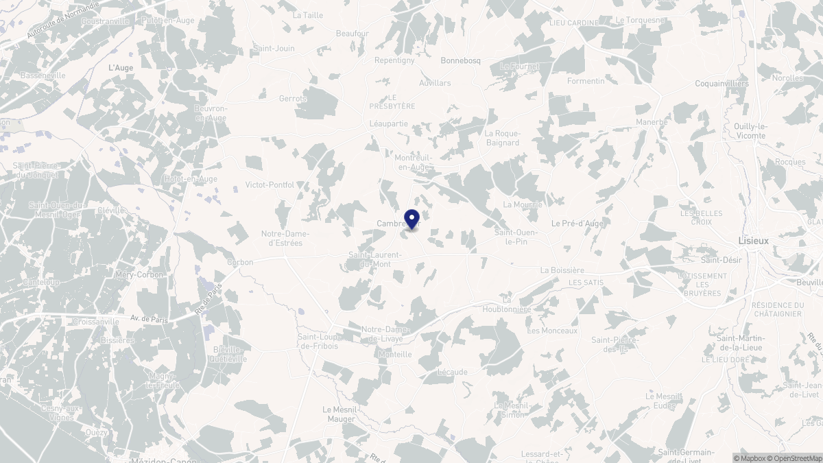 Aperçu cartographique de Cambremer, centré sur la commune
