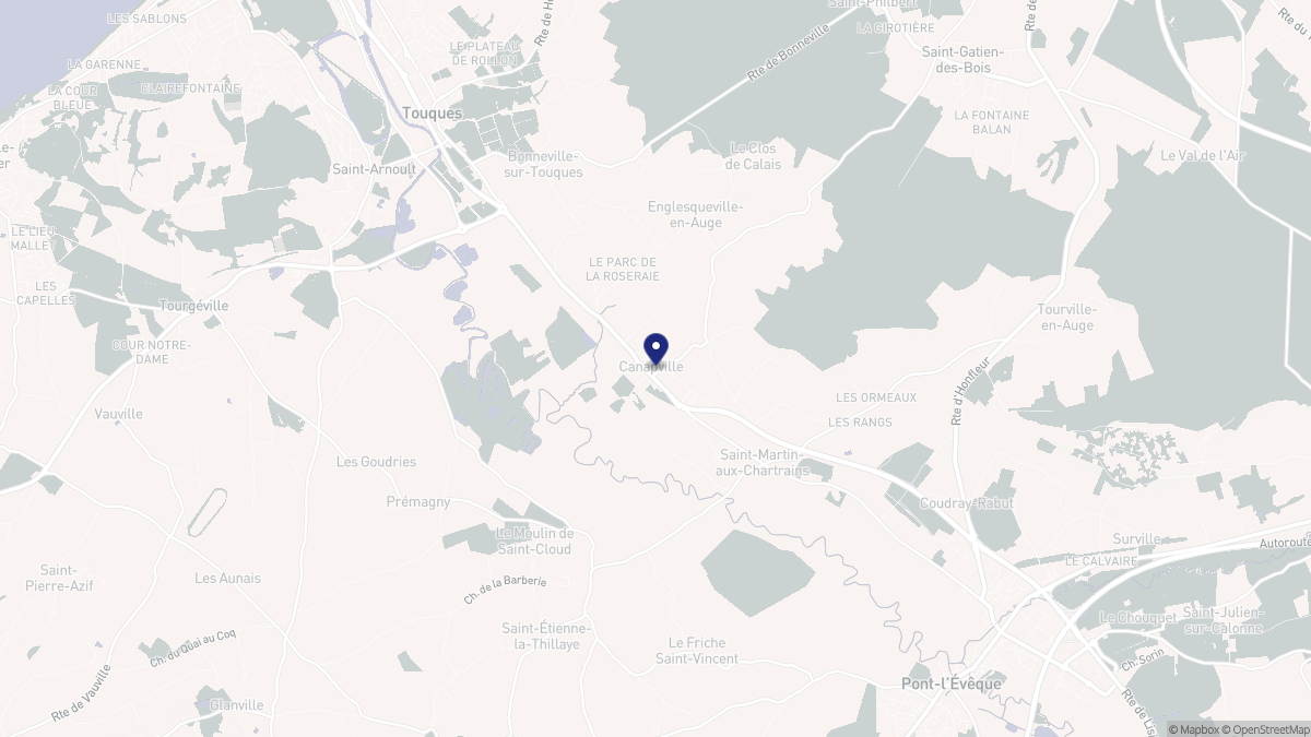 Aperçu cartographique de Canapville, centré sur la commune