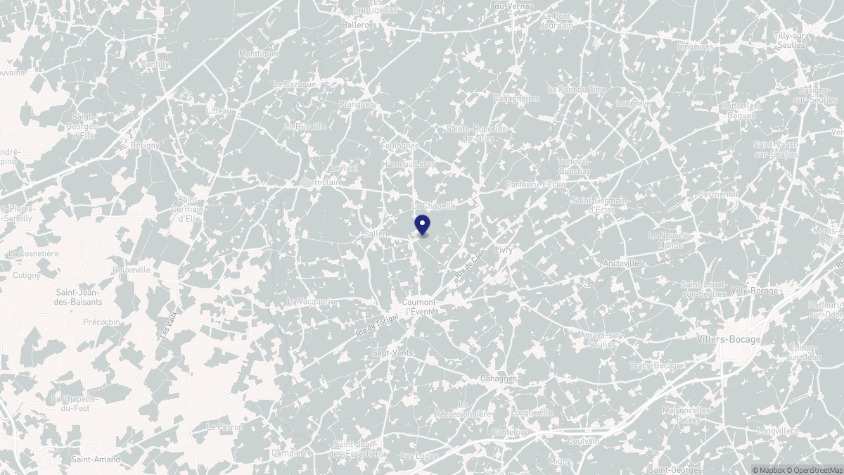 Aperçu cartographique de Caumont-sur-Aure, centré sur la commune