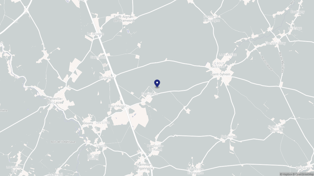 Aperçu cartographique de Cauvicourt, centré sur la commune
