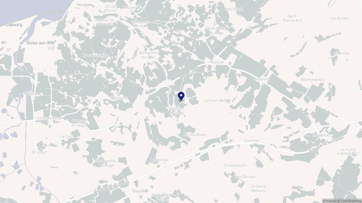 Aperçu cartographique de Douville-en-Auge, centré sur la commune