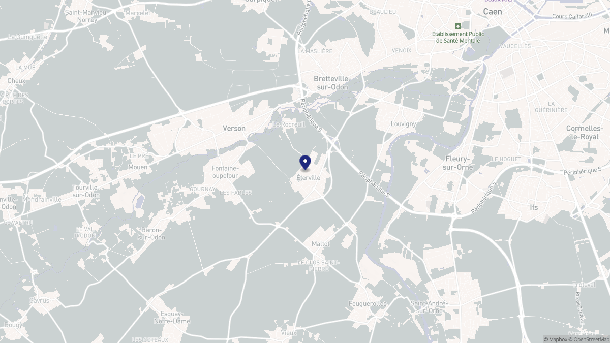 Aperçu cartographique de Éterville, centré sur la commune