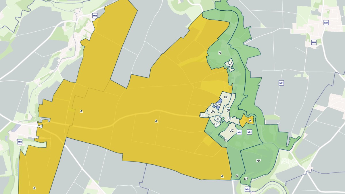 Aperçu cartographique de Fontaine-Henry, centré sur la commune