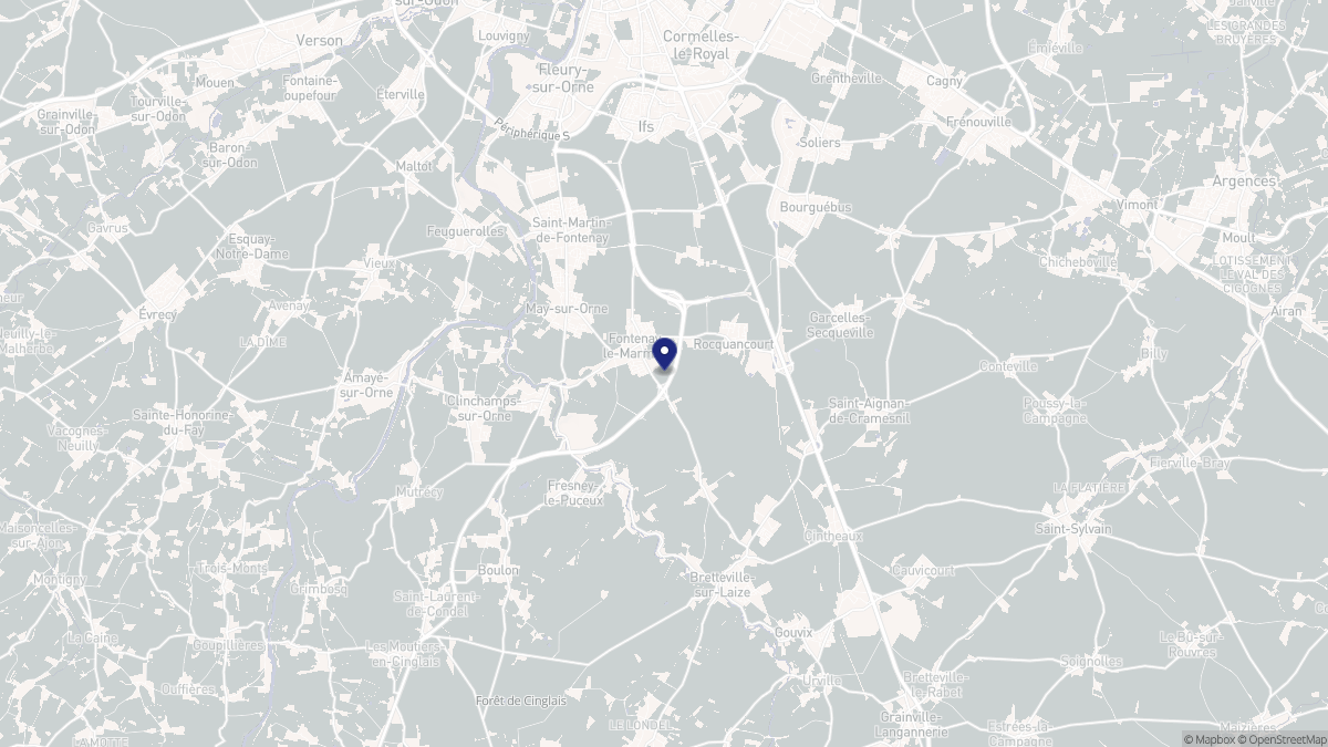 Aperçu cartographique de Fontenay-le-Marmion, centré sur la commune