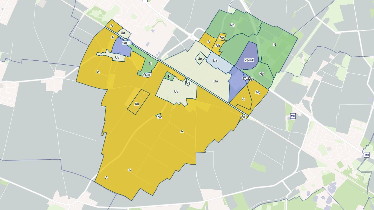 Aperçu cartographique de Frénouville, centré sur la commune