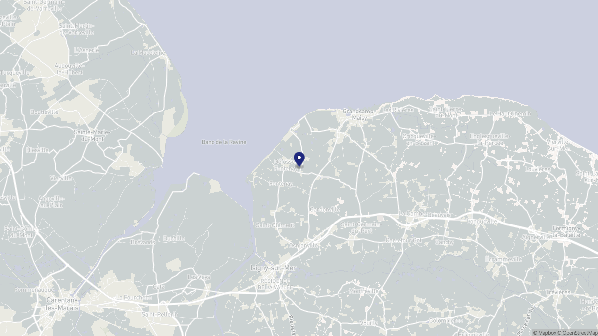 Aperçu cartographique de Géfosse-Fontenay, centré sur la commune