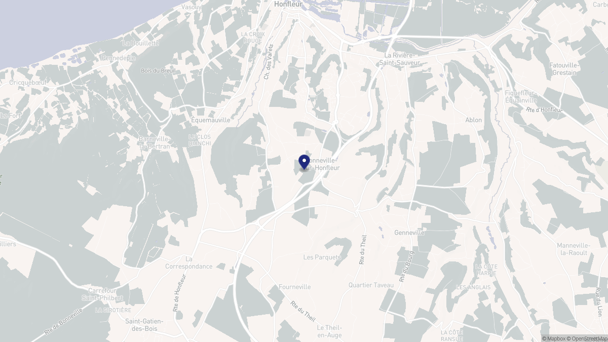 Aperçu cartographique de Gonneville-sur-Honfleur, centré sur la commune