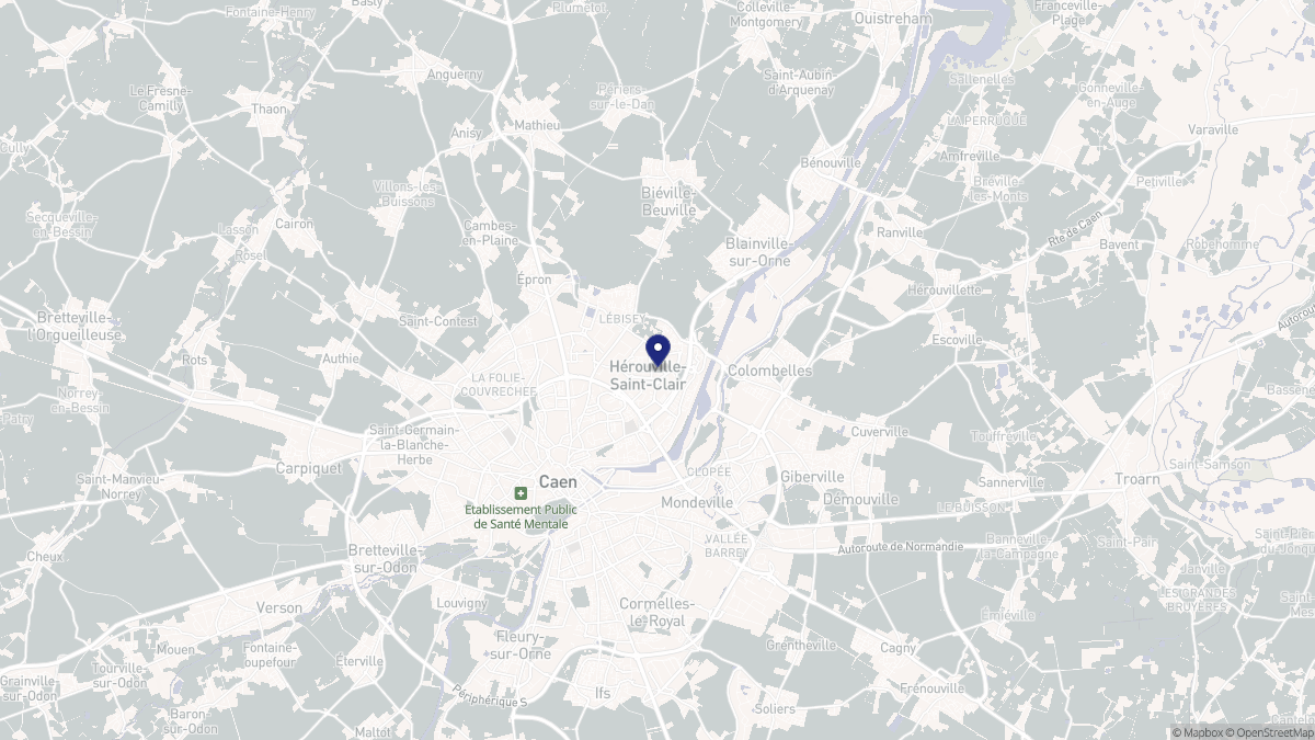 Aperçu cartographique de Hérouville-Saint-Clair, centré sur la commune