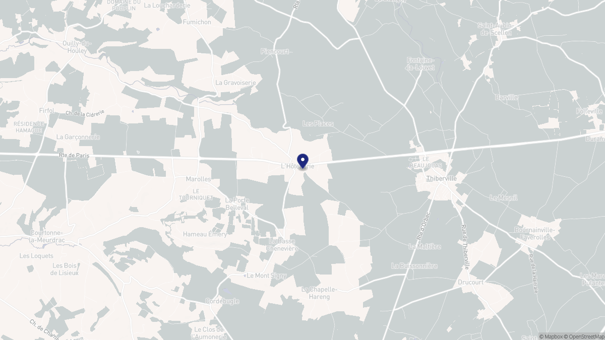 Aperçu cartographique de L'Hôtellerie, centré sur la commune