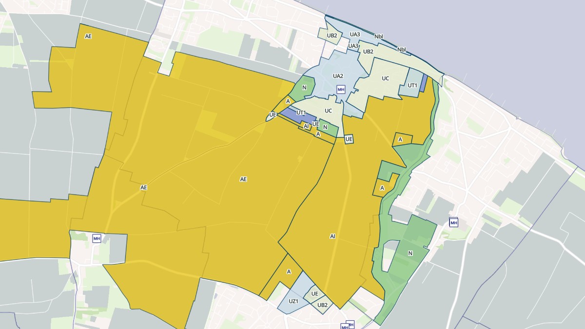 Aperçu cartographique de Langrune-sur-Mer, centré sur la commune