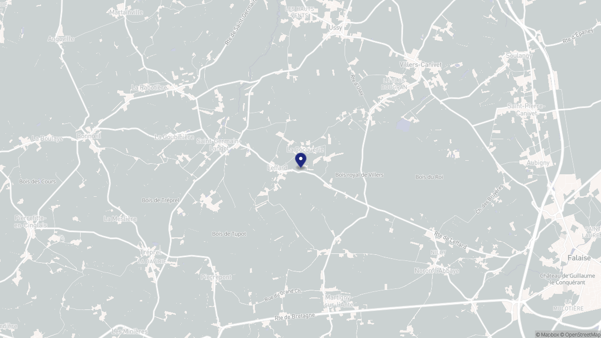 Aperçu cartographique de Leffard, centré sur la commune
