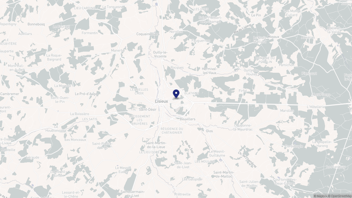 Aperçu cartographique de Lisieux, centré sur la commune