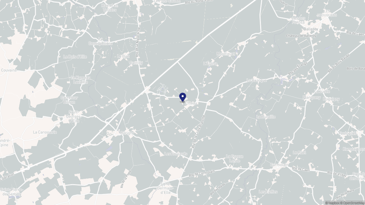 Aperçu cartographique de Litteau, centré sur la commune