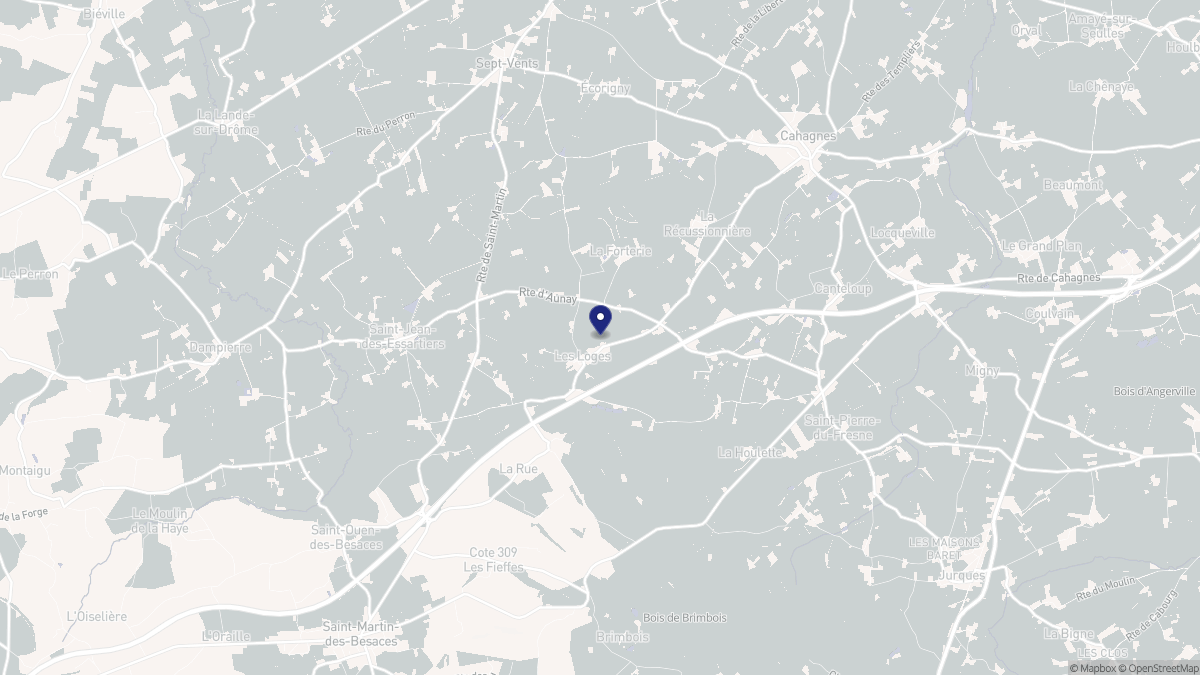 Aperçu cartographique de Les Loges, centré sur la commune