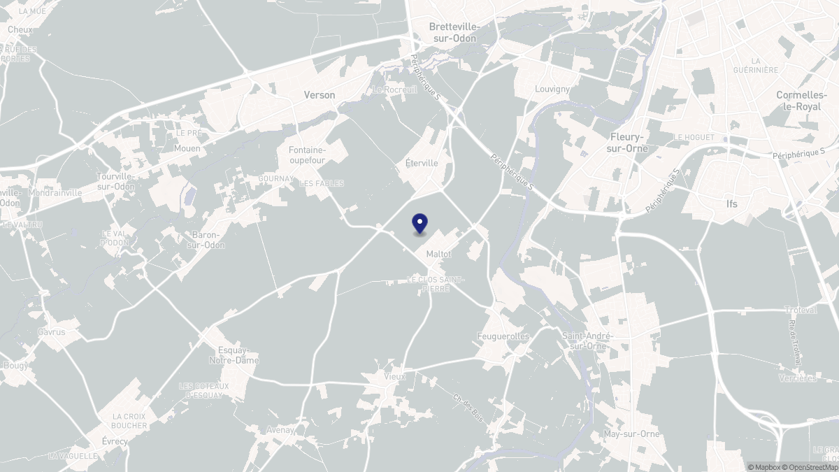 Aperçu cartographique de Maltot, centré sur la commune