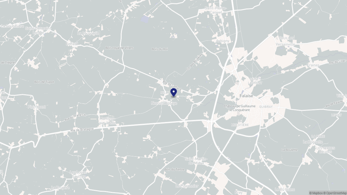 Aperçu cartographique de Noron-l'Abbaye, centré sur la commune