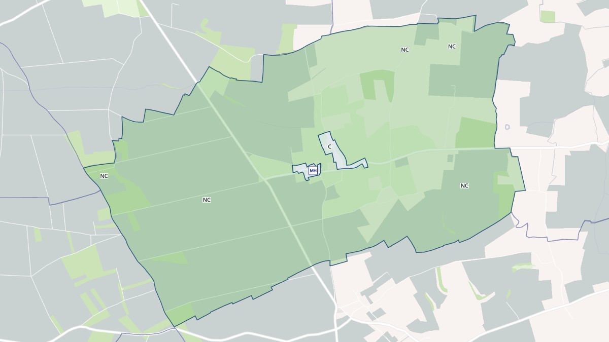 Aperçu cartographique de Norrey-en-Auge, centré sur la commune