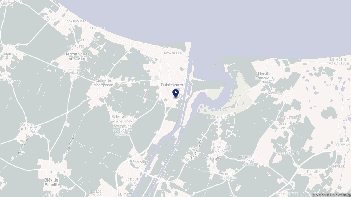 Aperçu cartographique de Ouistreham, centré sur la commune