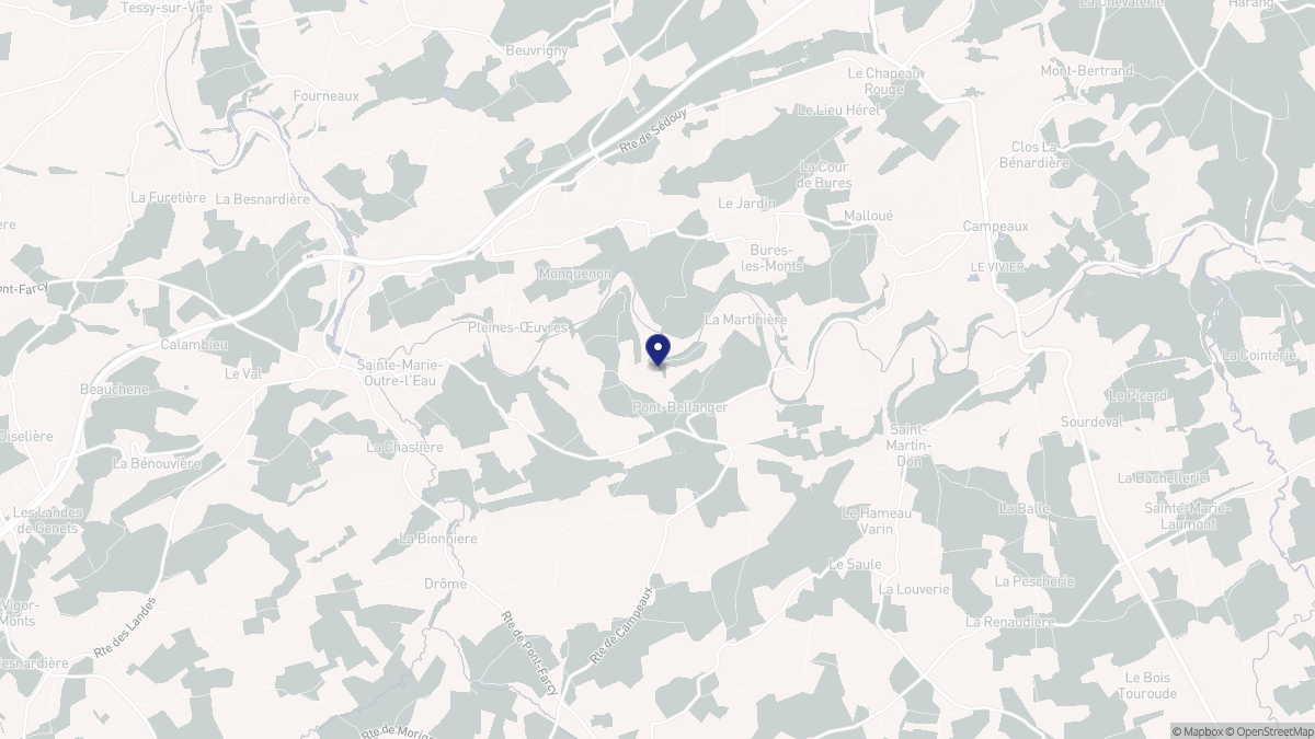 Aperçu cartographique de Pont-Bellanger, centré sur la commune
