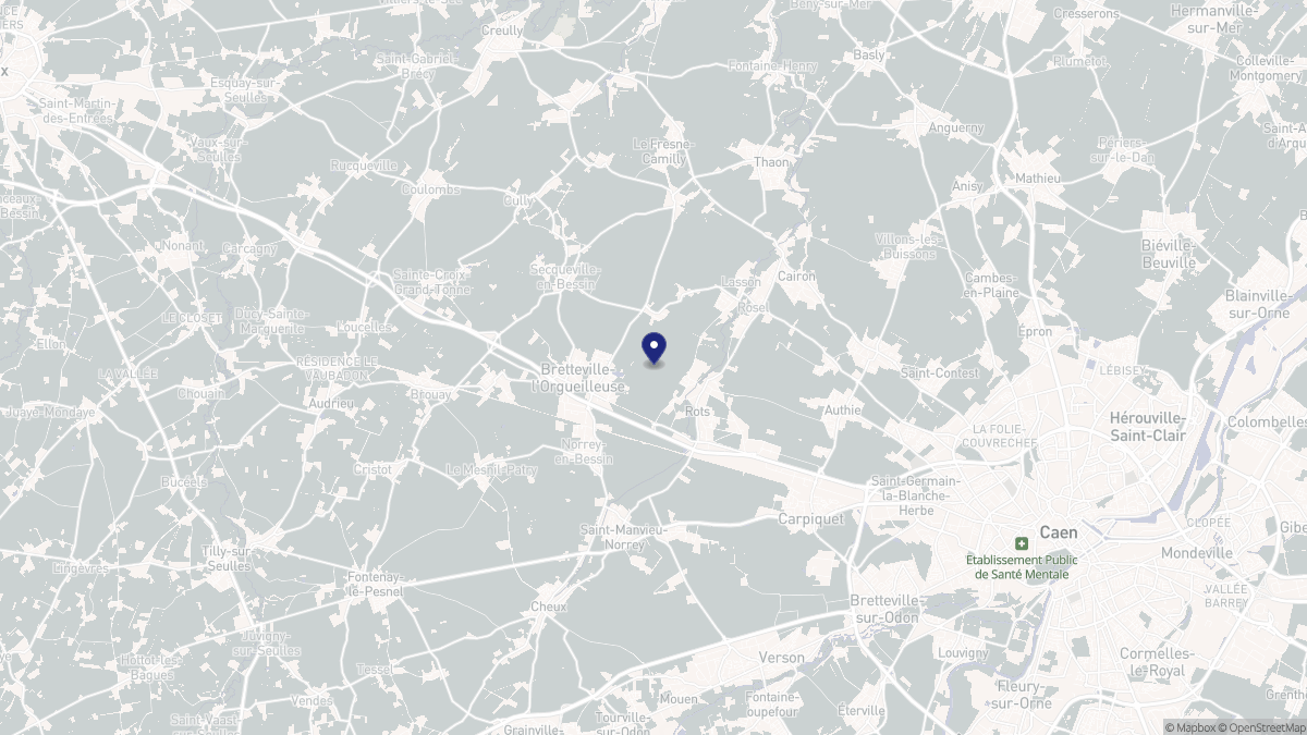 Aperçu cartographique de Rots, centré sur la commune