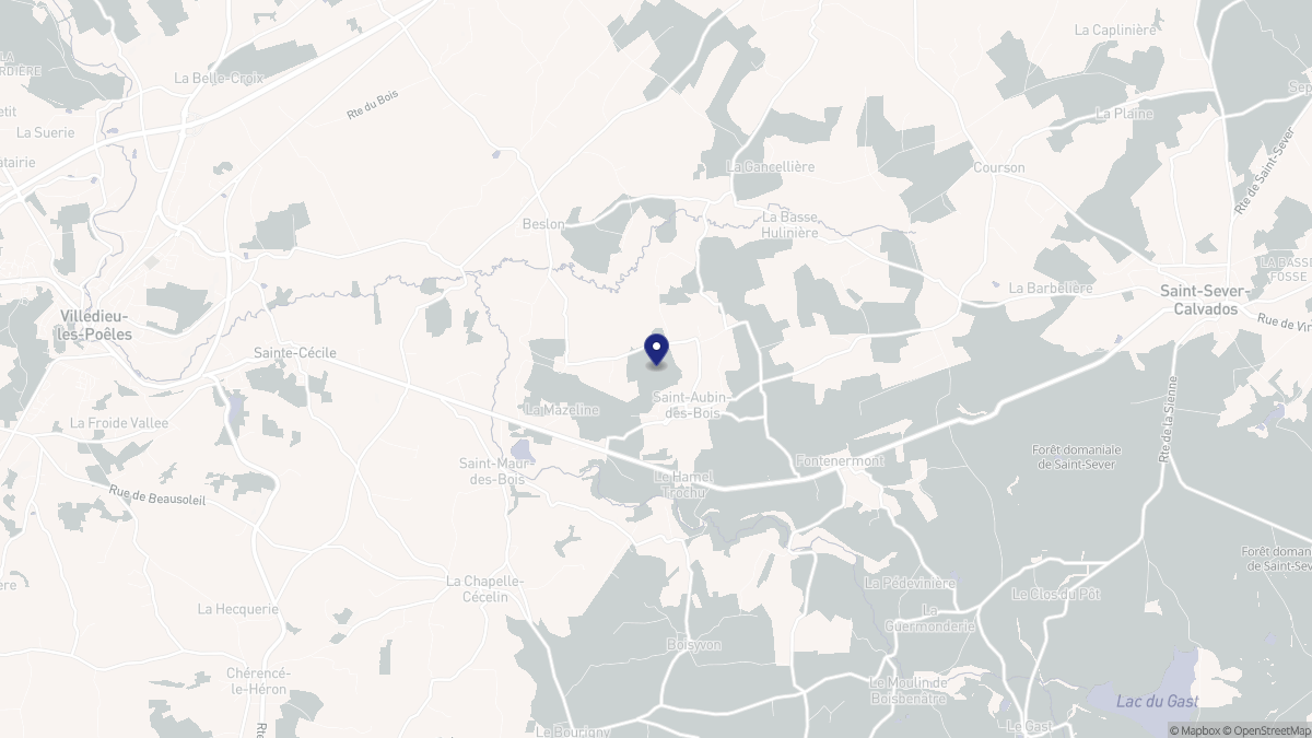 Aperçu cartographique de Saint-Aubin-des-Bois, centré sur la commune