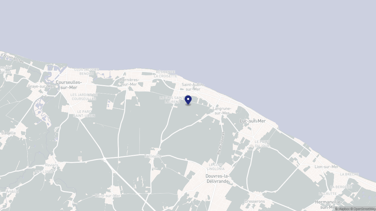 Aperçu cartographique de Saint-Aubin-sur-Mer, centré sur la commune