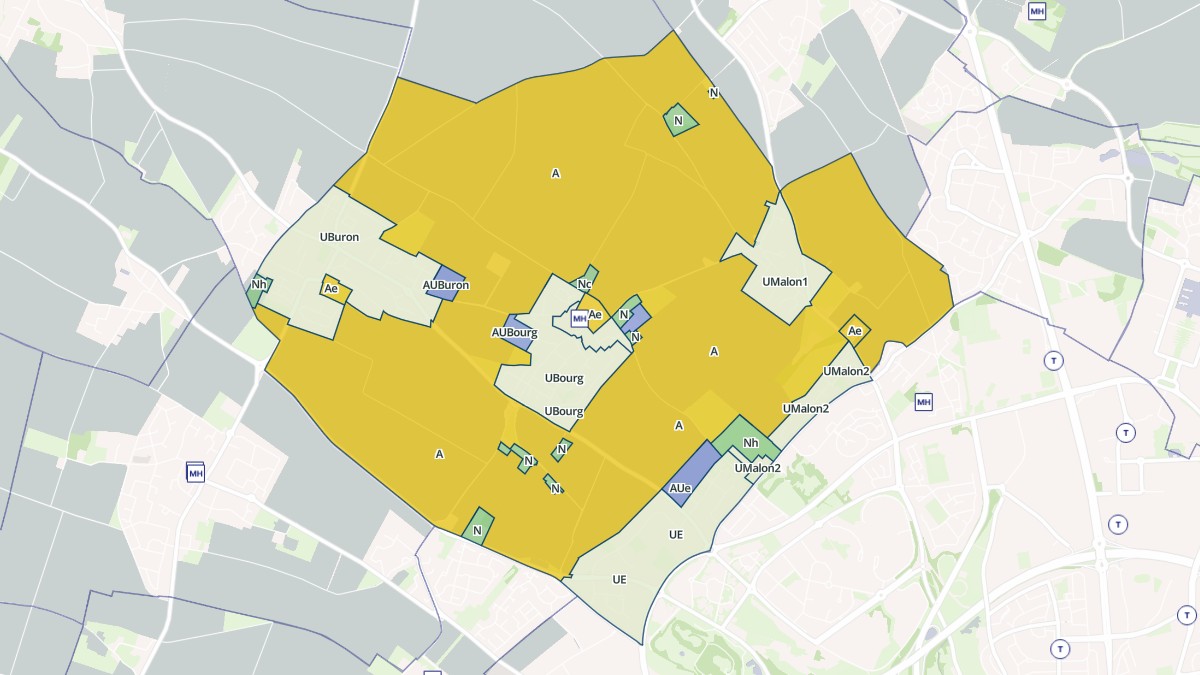 Aperçu cartographique de Saint-Contest, centré sur la commune