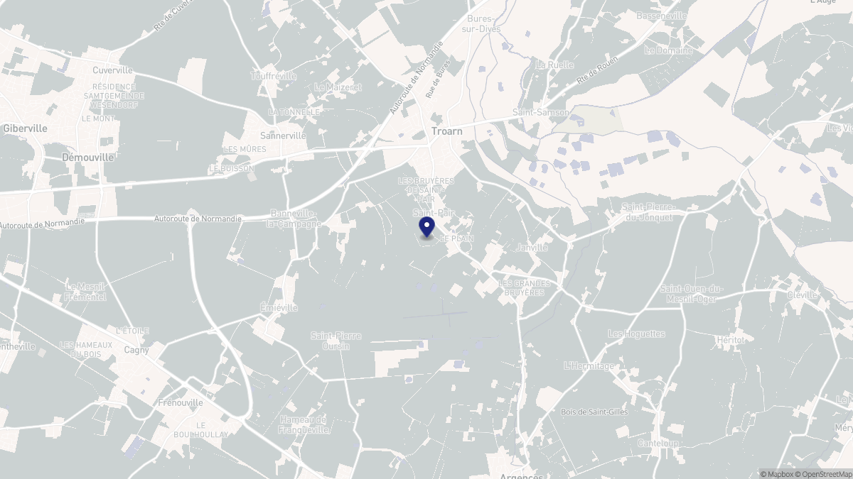 Aperçu cartographique de Saint-Pair, centré sur la commune