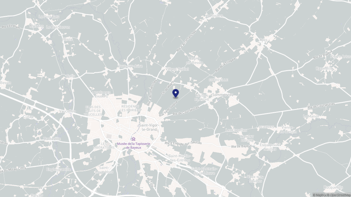 Aperçu cartographique de Saint-Vigor-le-Grand, centré sur la commune