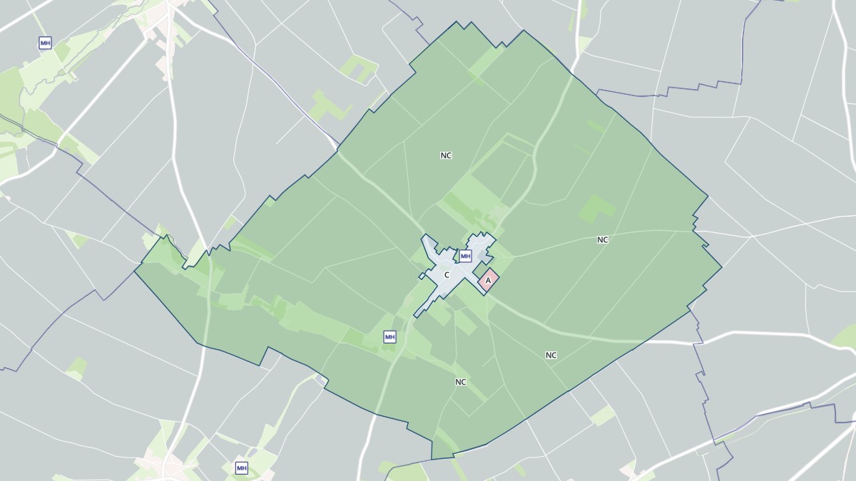 Aperçu cartographique de Sassy, centré sur la commune