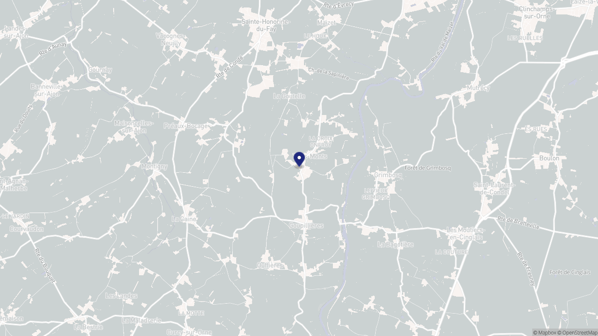 Aperçu cartographique de Montillières-sur-Orne, centré sur la commune