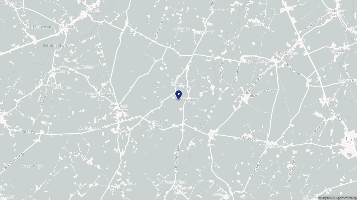 Aperçu cartographique de Trungy, centré sur la commune