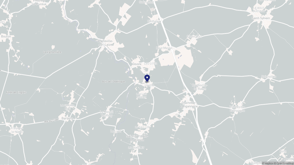 Aperçu cartographique de Urville, centré sur la commune