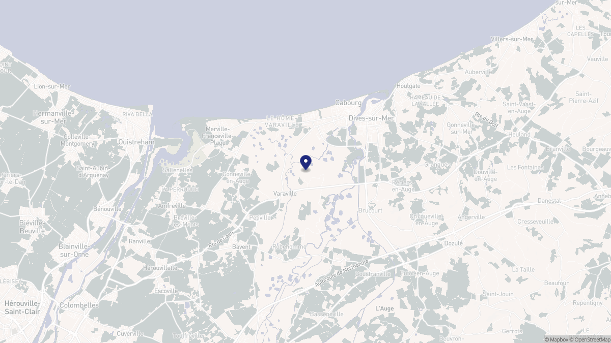 Aperçu cartographique de Varaville, centré sur la commune