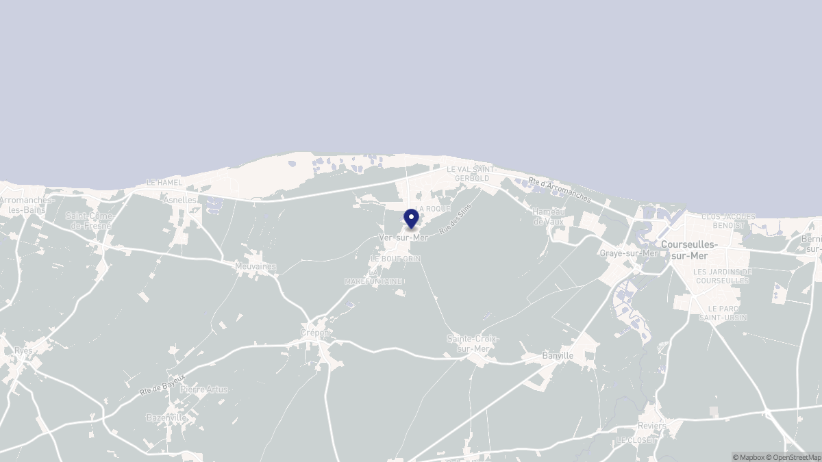 Aperçu cartographique de Ver-sur-Mer, centré sur la commune