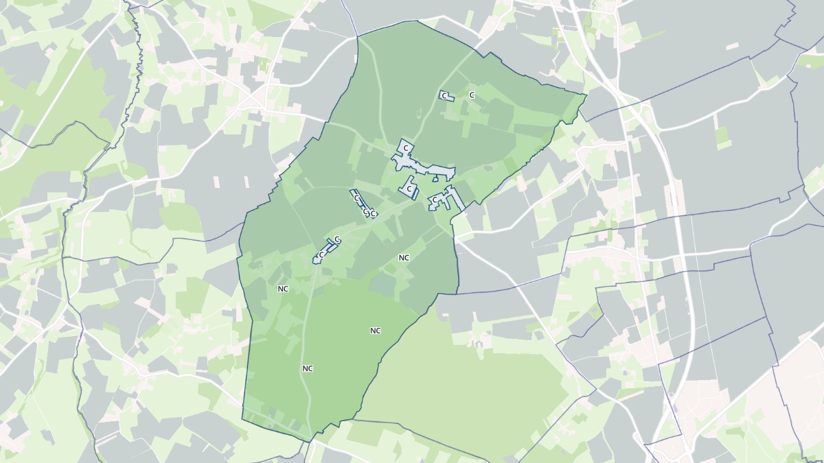 Aperçu cartographique de Villers-Canivet, centré sur la commune