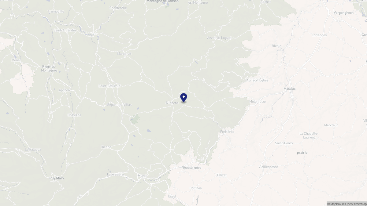 Aperçu cartographique de Allanche, centré sur la commune