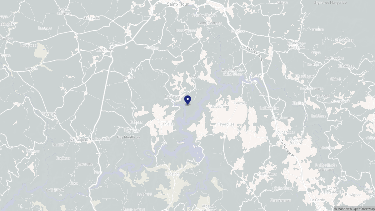 Aperçu cartographique de Alleuze, centré sur la commune