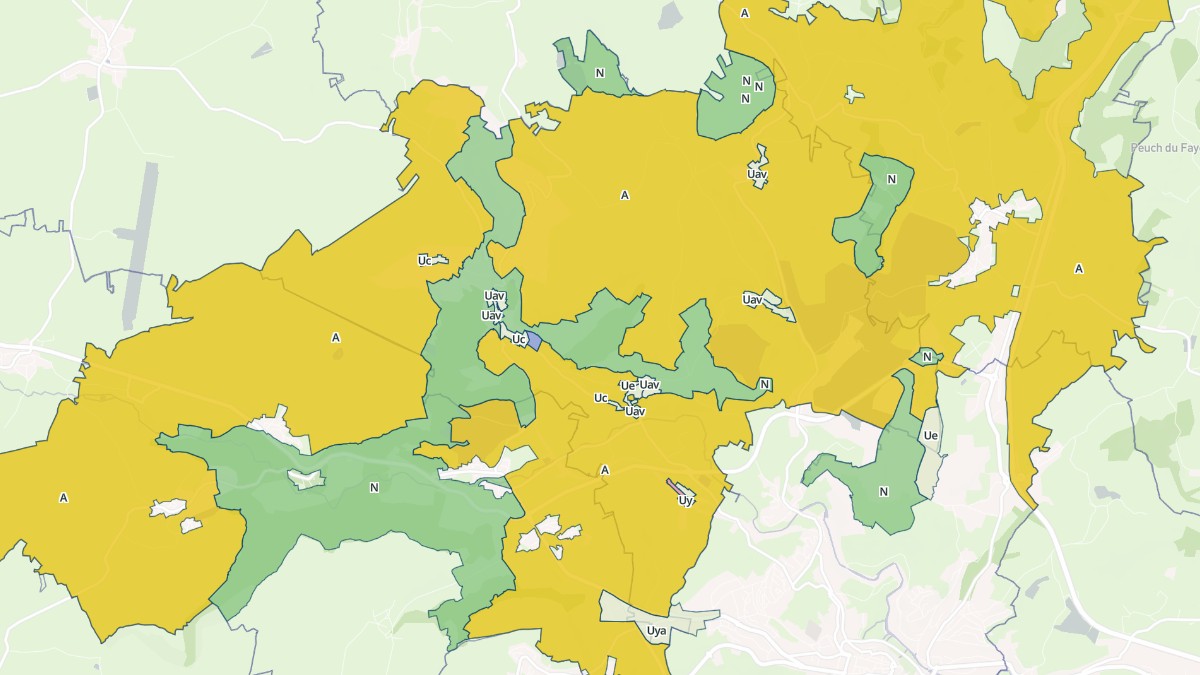 Aperçu cartographique de Andelat, centré sur la commune